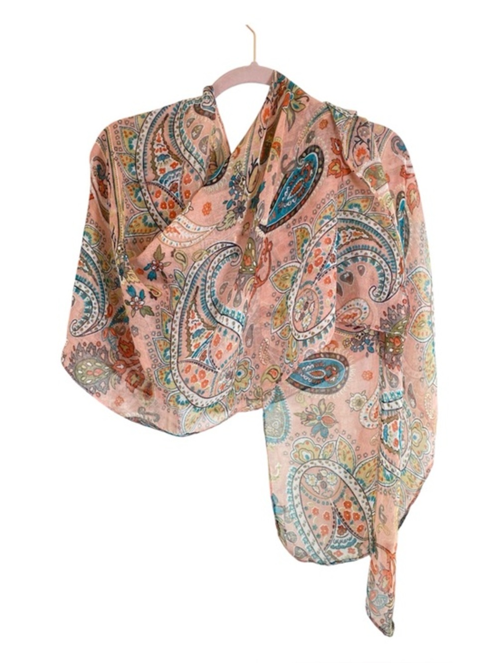 Lightweight Sheer Mauve Paisley‎ Scarf